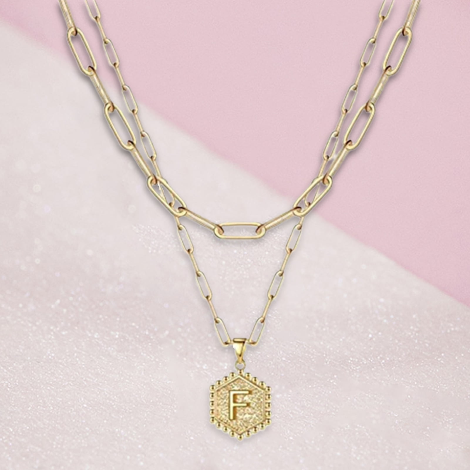 Gold pendant layered necklace new arrivals