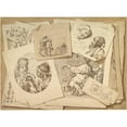 thumbnail image 3 of Pietro Jacopo Palmieri 18x14 Black Modern Framed Museum Art Print Titled - Trompe-L’Oeil Exercise; Prints on a Table Top (1766), 3 of 5