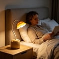 thumbnail image 4 of Led Desk Lamp with Pen Caddy Eye Protection Study Light Gooseneck Rechargeable Reading Lamp for Dorm Room Adjustable Flower Shaped Home, Yellow, JKODE, 4 of 6