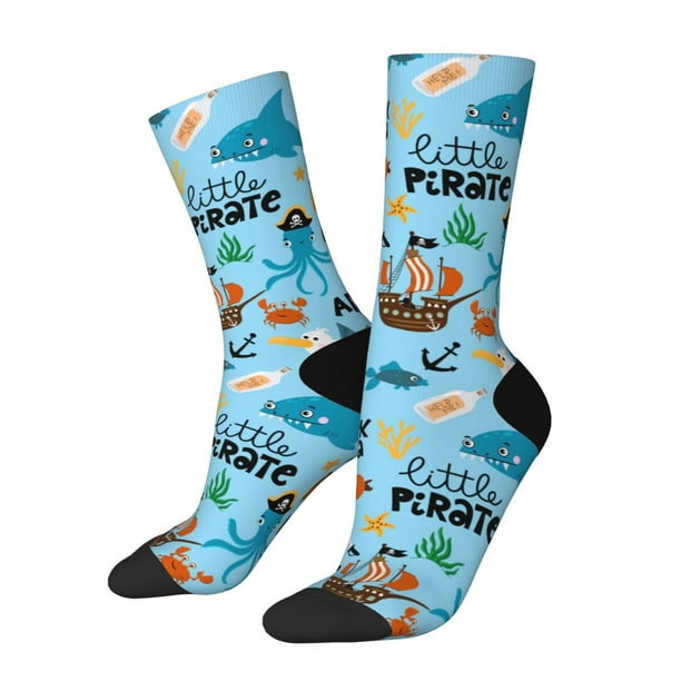 Balery Animal Pirate Calcetas Largas con Estampado para Hombre y Mujer – Suaves y Transpirables, Talla Única (US 5-11)