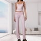 thumbnail image 4 of Pantalón De Tirantes Con Encaje Traje de pantalón de 2 piezas para mujer, cintura alta, correa de espagueti, top, pantalones, traje de vacaciones Cgtredaw Rosa L para Mujer, 4 of 7
