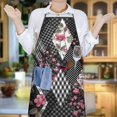 thumbnail image 6 of Pioneer Flower Floral Print Pattern Apron-Garden Aprons for Women with Pockets-Cotton Linen Waterproof Kitchen Cooking Gardening Aprons Adjustable for Kitchen,Cooking,BBQ and Salon 33x27 Inch, 6 of 7