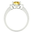 thumbnail image 4 of Clara Pucci 14K White Gold 1.8ct Yellow Halo Ring for Women, 4 of 8