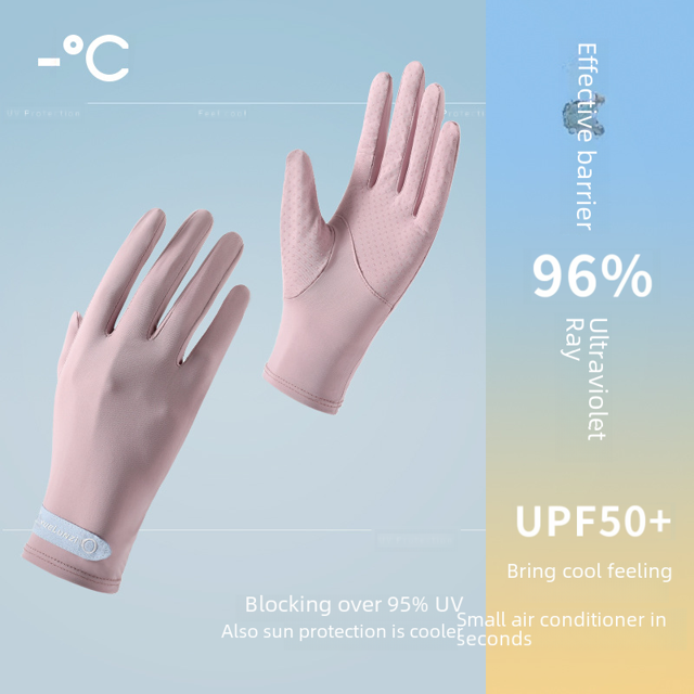 Guantes de protección solar de seda helada anti-UV de verano para mujer Guantes de protección solar de verano para exteriores con manga negra Guantes de protección solar de secado rápido