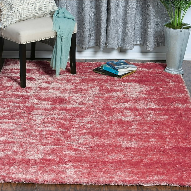 Light Pink Reversible Soft Shag Area Rug 2' x 3' Feet