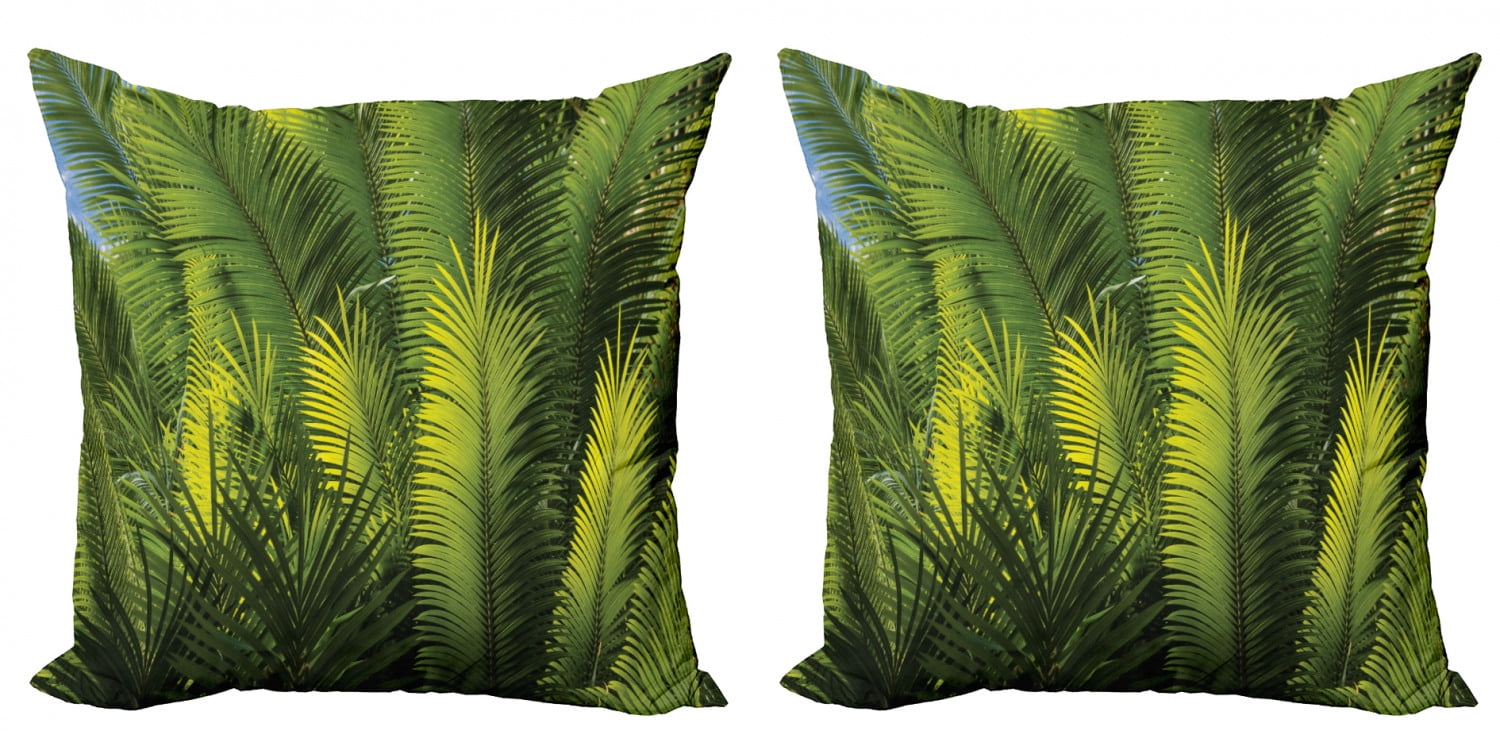 Palm Tree Throw Pillow Cushion Cover Pack of 2, Plam Tree Foliage