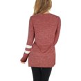 thumbnail image 4 of VISgogo Camiseta a rayas informal para mujer, suéter con abertura con cuello en V y manga larga con bloque de color para adultos VISgogo  moda, 4 of 7