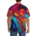 thumbnail image 3 of Wukai Colorful Abstract Swirls Men's Casual Short-Sleeve Button Down Shirt,Cuban Shirts for Men,Mens Short Sleeve Dress Shirts-4X-Large, 3 of 5