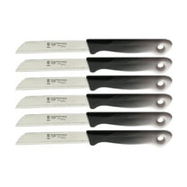 SMI 6 Pcs Solingen Germany Paring Knife Set Serrated Edge Knife for Vegetables Fruit Knife Kitchen Knife Black and White