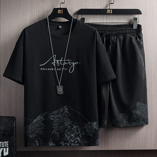 Conjunto de ropa para hombre Ormromra pantalones cortos de verano gran tamaño