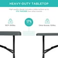 thumbnail image 3 of YEXJ 6ft Plastic Folding Table, Indoor Outdoor Heavy Duty Portable w/Handle, Lock for Picnic, Party, Camping-Dark Gray-6ft, 3 of 9