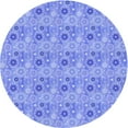 thumbnail image 1 of Ahgly Company Machine Washable Indoor Round Transitional Day Sky Blue Area Rugs, 5' Round, 1 of 7