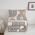 thumbnail image 5 of Homewish Bohemian Abstract Lines Twin Comforter Sets,Mid-Century Artwork Bedding Set,Beige,Reversible,2 Pieces,1 Comforter and 1 Pillowcase, 5 of 7
