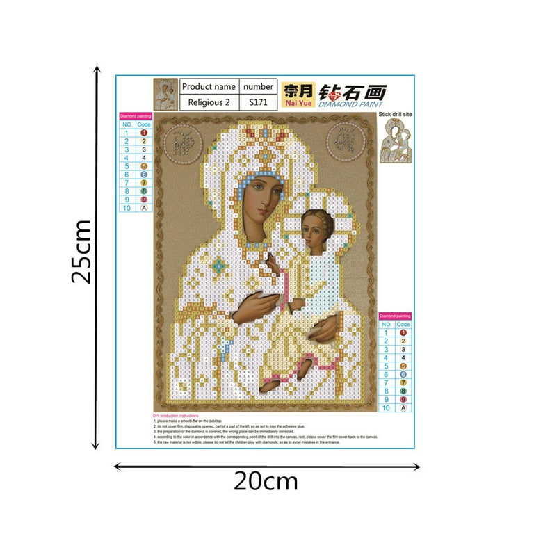 5d Diamond Embroidery Religious Cross Stitch Kit Diy Diamond Painting  Virgin Mary Mosaic Art Home Dcor