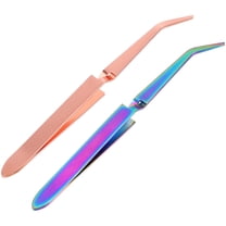 Stainless Steel Nail Shaping Tweezers with Angled Tips for Beauty Use Multi Color 2 Pcs