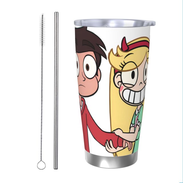 Vaso de 20 oz de Star Vs. The Forces Of Evil, taza de viaje de café con aislamiento al vacío de acero inoxidable, taza de café, taza de viaje con tapa, taza térmica para exteriores