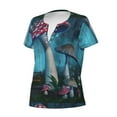 thumbnail image 2 of Naloa Fantasy Mushrooms Print T-Shirts Short Sleeve V Neck Tees for Women Fashion Tops Trendy Lightweight Soft Casual Summer Outfits Clothes, 2 of 5