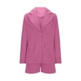 thumbnail image 5 of UYISJ Blazer Sets Women 2 Piece Outfits Business Casual Outfits Dressy Casual Pant Suits Plus Size Wide Pants Suit Set Pink S, 5 of 5