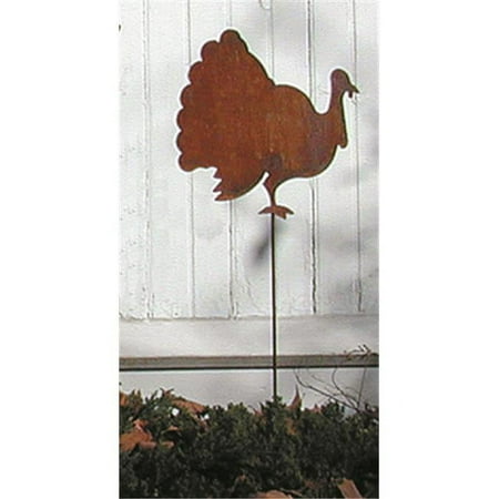 Village Wrought Iron RGS-64 Turkey Rusted Garden Stake