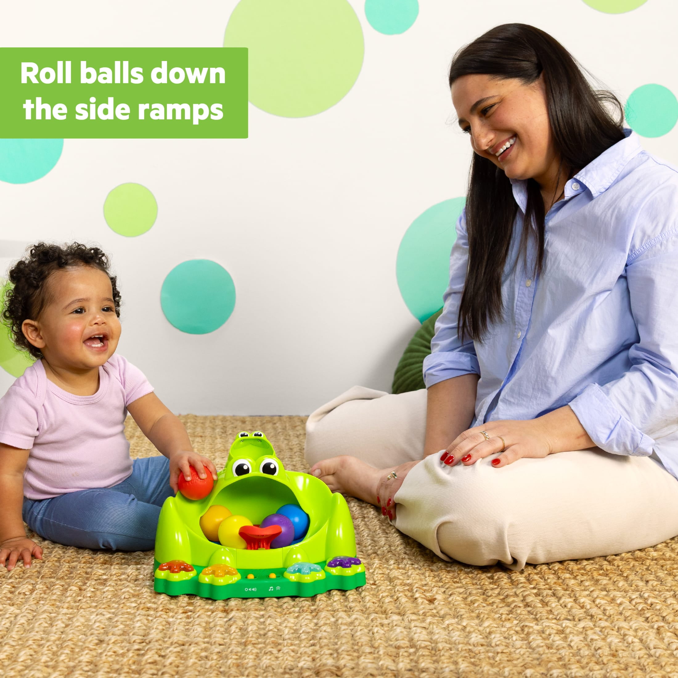 Bright Starts Poppin' Ball Frog Ball Play Toy, Unisex, Infant