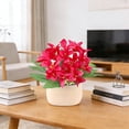 thumbnail image 4 of Artificial Flower Decorationfake Flower Bouquet With Vase Lowmaintenance Desktop Ornament For Bedroombathroomwedding And Party Decoration, 4 of 6