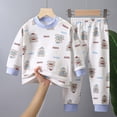 thumbnail image 2 of Bovxnpu Boys Girls Outfits Set 2 Piece Loungewear Set, Boys Long Sleeve Shirt and Pants Set for Toddlers Girls Fall Clothes Home Clothes 1-2 Years, 2 of 3