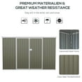 thumbnail image 3 of Outsunny 11' x 6' Metal Outdoor Storage Shed, Garden Utility Tool House with Double Lockable Doors for Backyard, Patio, Lawn, Garage, Light Gray, 3 of 9