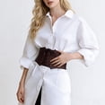 thumbnail image 6 of Brown Elastic Waist Belt Women's Black Wide Elastic Waist Belt Pu Tied Waspie Corset Belts for Women Halloween Costume M, 6 of 6