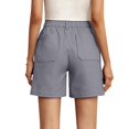 thumbnail image 5 of Mohiass Bermuda Shorts for Women Cargo Shorts Knee Length 6 Pockets Elastic Waist Long Shorts for Summer Casual Light Gray 2XL, 5 of 7