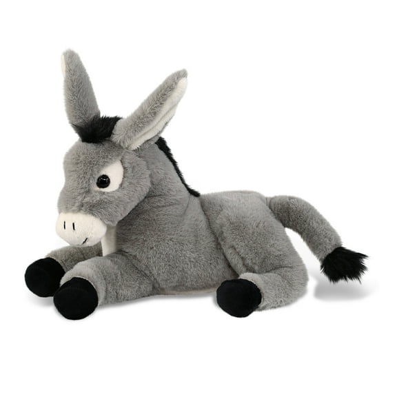 DolliBu Laying Donkey Stuffed Animal - Soft Huggable Laying Donkey, Adorable Playtime Donkey Plush Toy, Cute Farm Life Cuddle Gifts, Super Soft Plush Doll Animal Toy for Kids and Adults - 9 Inches