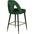 thumbnail image 2 of Maklaine Contemporary 28"H Velvet Bar Stool in Green (Set of 2), 2 of 8