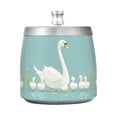 thumbnail image 7 of Yayeee Ashtray with Lid for Cigarette Smokeless Stainless Steel Home Ash Holder, White Cartoon Swan, 7 of 7