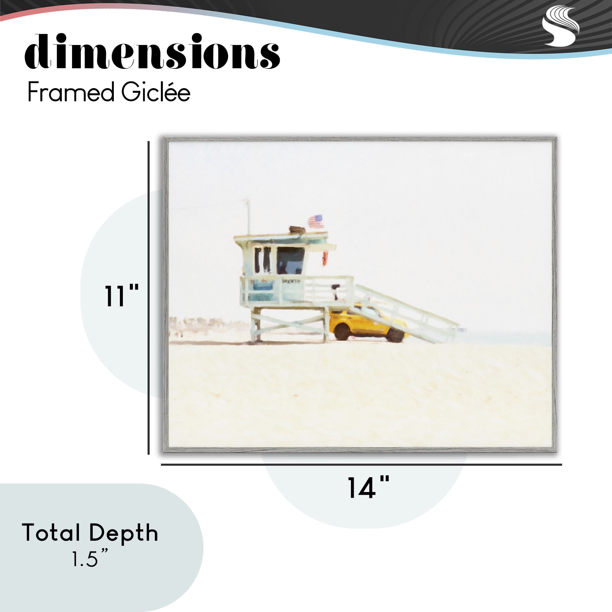 Stupell Industries Soft Light Lifeguard Station Gray Framed Giclee Art, design by Kim Curinga