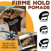 Suavecito Firme Hold Pomade 5 oz - Strong Hold, Medium Shine - Flake-Free, Easy Wash, All-Day Styling