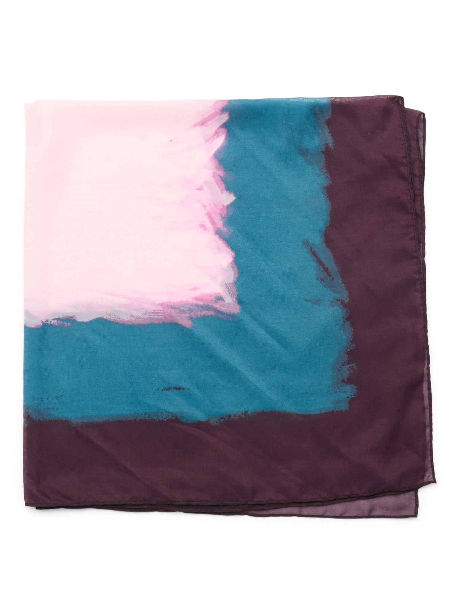 Time and Tru Women's 30 X 30 Printed Square Scarf, One Size, Pink Primrose