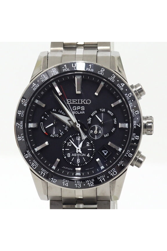 Pre-Owned SEIKO Astron SBXC003 Men's Watch, Titanium, Black Dial, Solar Powered, Radio...