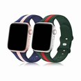 thumbnail image 1 of wonima44 2 Pack Designer Sport Band Compatible with Apple Watch Band 38mm 40mm 41mm 42mm 44mm 45mm 49mm iWatch Bands for Women Men, Soft Silicone Strap for Apple Watch Ultra Series 8 7 6 5 4 3 SE 2 1, 1 of 1