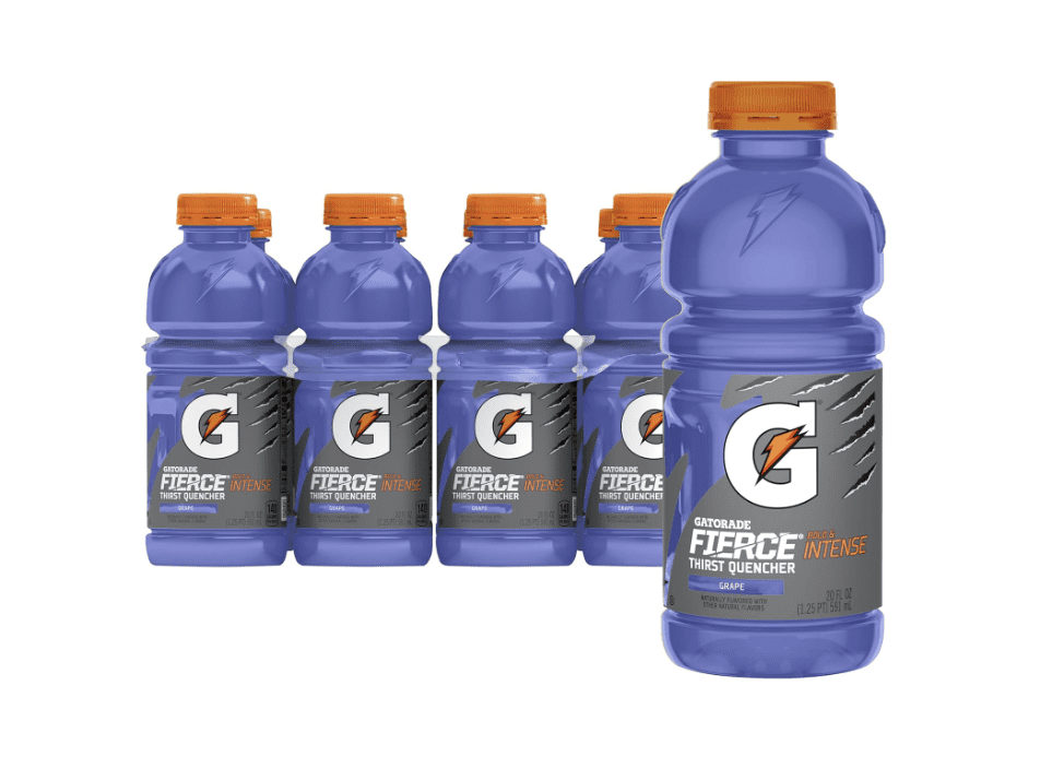 Gatorade Thirst Quencher Sports Drink Fierce,  (10 Pack), Pack 20 fl oz Bottles , Electrolytes for Rehydration, Drinks,  Bottle + 1 Microfiber Cooling Towel by Vallary