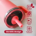 thumbnail image 5 of YAYA My First Travel Tumbler for Preschool & Kids 3+, Insulated Stainless Steel Tumbler with Reusable Silicone Straw & Spill-Proof Lid, Cup Holder Compatible, BPA-Free, 12oz, Candy Cane, 5 of 7