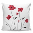 thumbnail image 2 of Red Spring Floral Throw Pillow Covers, Soft Pillowcases with Invisible Zipper, Pastoral Summer Botanical Elegant Decorative Square Pillow Cushion Covers for Living Room Couch Sofa Bed 18x18 Inches, 2 of 8