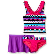 ZeroXposur Little Girls' Bubbleicious Tankini Swimsuit with Skirt, Popsicle, 4