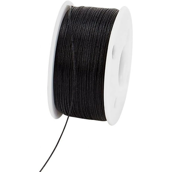 0.1mm Bracelet String Beading Thread Black Seed Bead Thread Sewing String Nylon String for Leather Stitching Beading Jewelry Bracelets Making 50 Yards