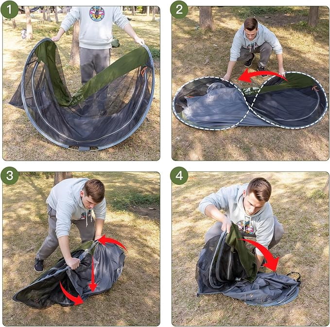 Night Cat Pop-up Mosquito Tent: 1 Person Camping Tent with Bug Screen Net