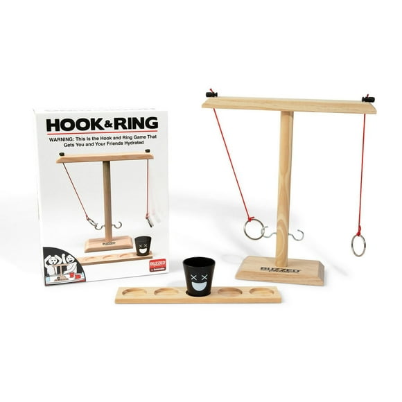 Buzzed Classics Hook and Ring Game - Ring Toss Game for Adults, Drinking Games by Buzzed, Ring Toss Game for Adults