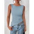 thumbnail image 6 of PRETTYGARDEN Womens Ruched Tank Tops Summer Sleeveless Slim Fit T Shirts Blouses Going Out Y2K Fashion Clothes, 6 of 7