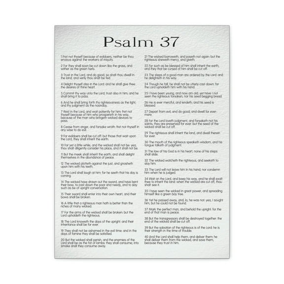 Scripture Walls Psalm 37 Delighting in His Righteousness Bible Chapter Canvas Christian Wall Art Ready to Hang Unframed