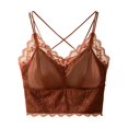 thumbnail image 1 of Women's Solid Color Integrated Suspender Lace Sleeveless Tank Top Flash Deals, 1 of 2