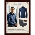 thumbnail image 6 of Mens Dress Shirt Long Sleeve Turndown Collar Tops Formal Business Shirt Dress Top Button Down Shirts Navy L, 6 of 6