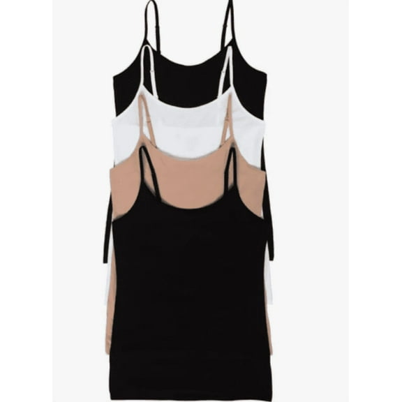 Felina Women's 4 Pack Cotton Stretch Camisole with Adjustable Straps Small