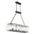 thumbnail image 4 of Matte Black Three Light Linear Chandelier from the Genry Collection, 4 of 5